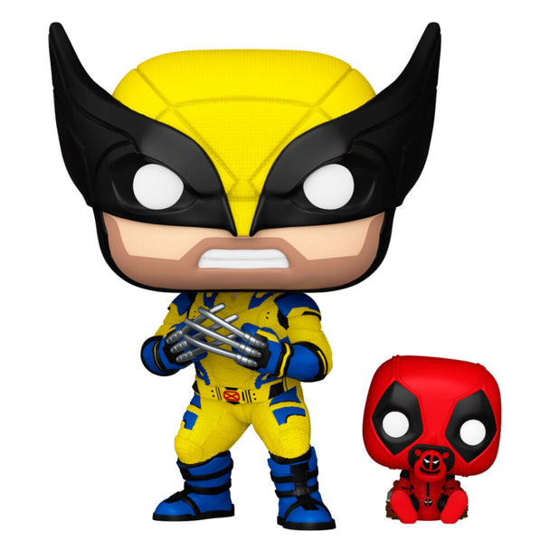 Figurine Funko POP Marvel Deadpool & Wolverine - Wolverine with Babypool en vinyle de 9 cm dans sa boîte cadeau