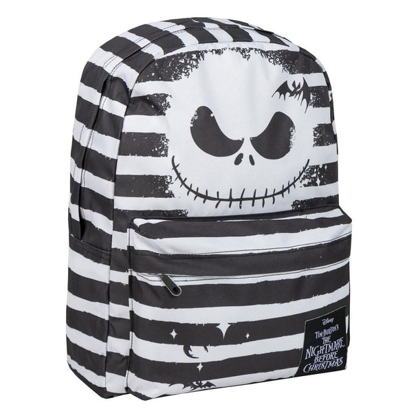 Sac à dos casual Disney Nightmare Before Christmas avec visage de Jack Skellington imprimé sur le devant