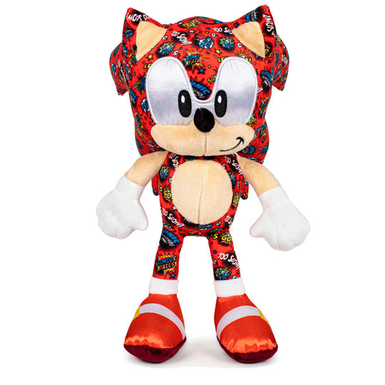 Figurine Sonic the Hedgehog rouge de 30cm vue de face avec détails précis et couleurs vives, marque PLAY BY PLAY