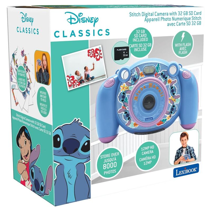 Appareil photo numérique Disney Stitch LEXIBOOK avec écran LCD 2 pouces et design coloré