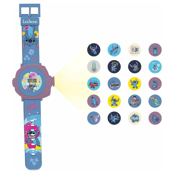 Montre digitale Disney Stitch LEXIBOOK avec écran et bracelet bleu ajustable pour enfants