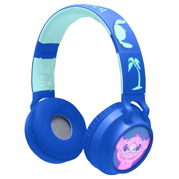 Vue pliée du casque enfant Stitch LEXIBOOK montrant sa légèreté et design coloré