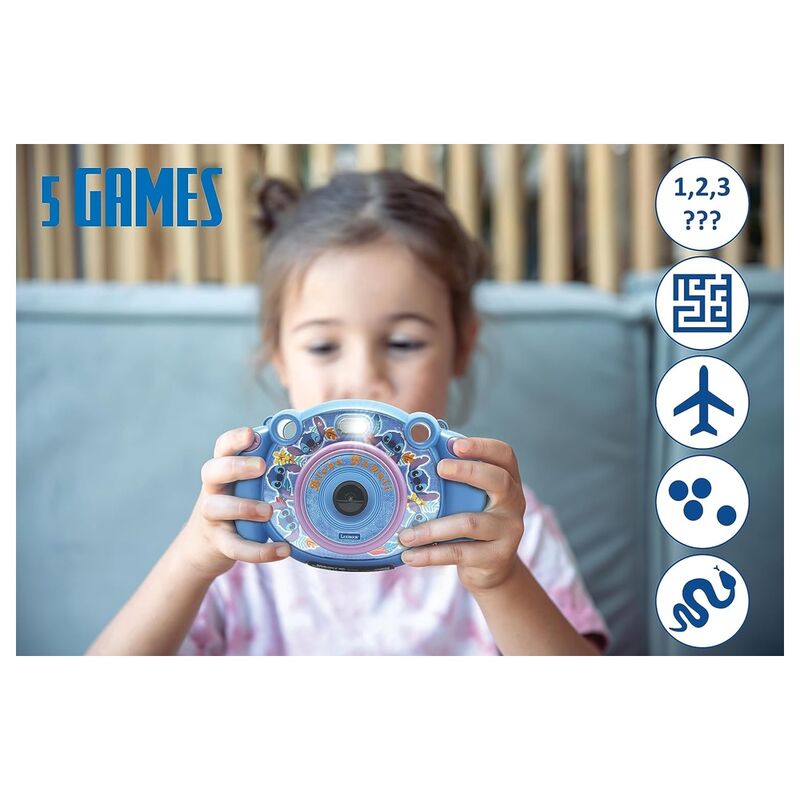 Écran LCD de 2 pouces affichant une photo avec filtre Stitch intégré sur l'appareil LEXIBOOK