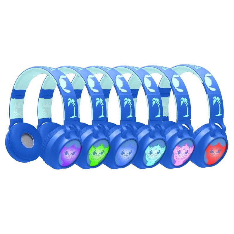 Casque sans fil Disney Stitch avec câble audio détachable et carte Micro SD insérée