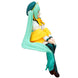 Vue rapprochée des détails du visage et des fleurs sur la figurine Hatsune Miku Flower Fairy Lily White