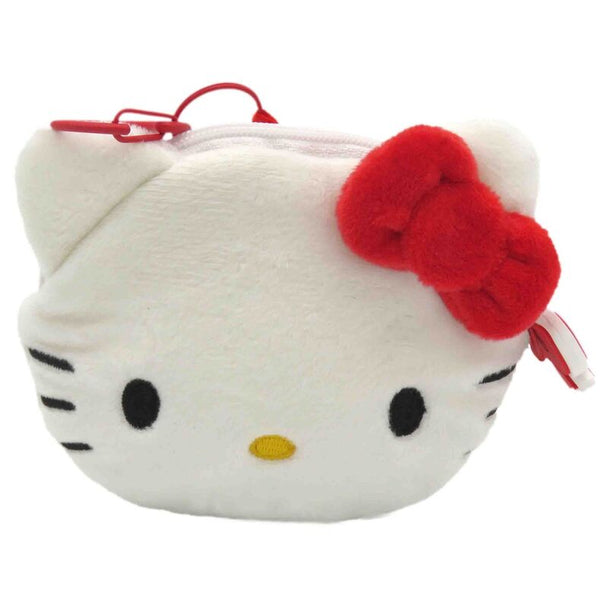 Porte-monnaie Hello Kitty de 10 cm avec mousqueton, vue de face montrant le design coloré et compact.