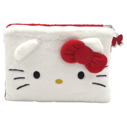 Trousse de maquillage réversible Hello Kitty et Kuromi, dimensions 24x19 cm, design double face coloré et pratique.