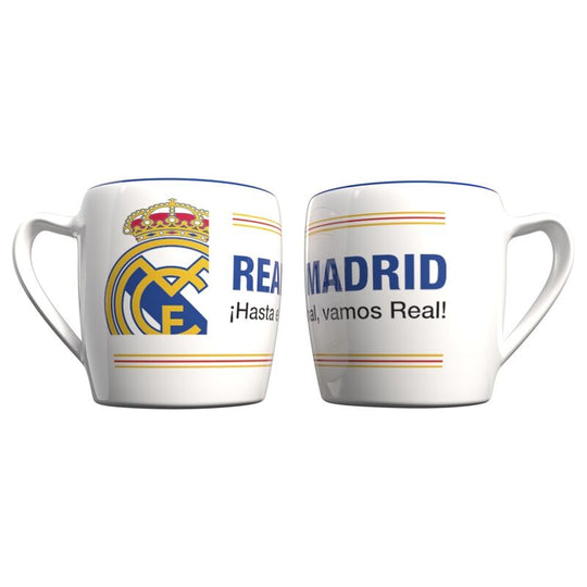 Mug Real Madrid bicolore 380ml avec logo visible sur fond blanc