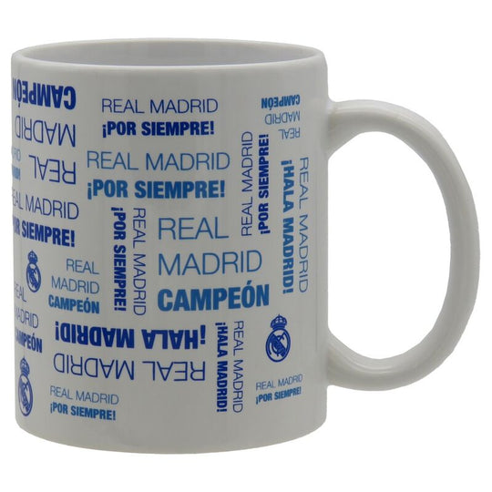 Mug céramique Real Madrid 330ml blanc avec logo officiel sur fond blanc