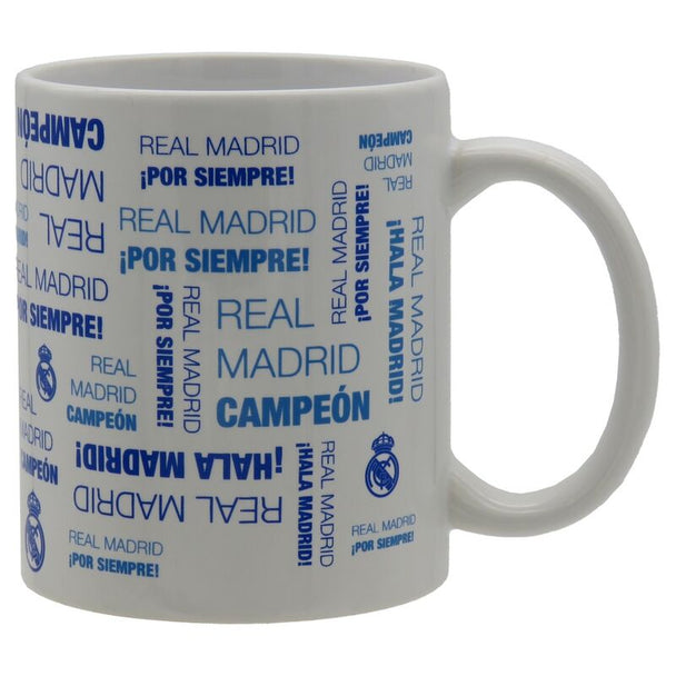 Mug céramique Real Madrid 330ml blanc avec logo officiel sur fond blanc