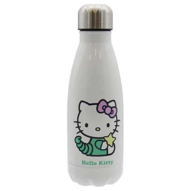 Bouteille Hello Kitty Scorpio en acier inoxydable 550ml avec bouchon hermétique, design élégant et compact.