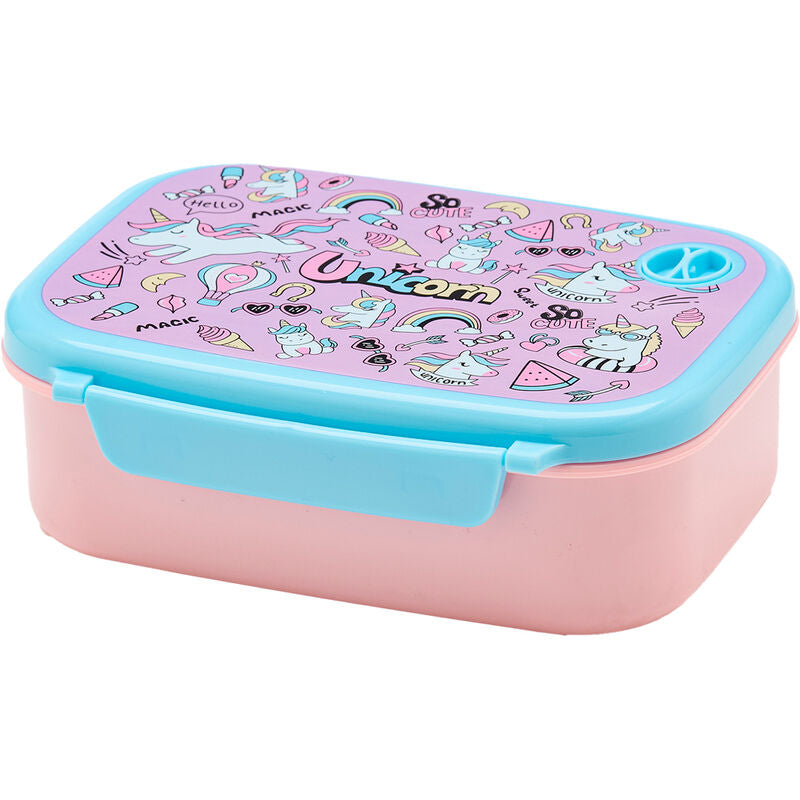 Lunch box WATER REVOLUTION 800ml avec motif licorne coloré vue de face