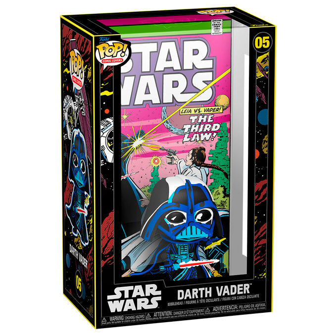 Figurine POP Funko Star Wars Dark Vador vue de face avec design Comic Covers détaillé