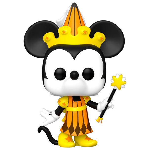 Vue de face de la figurine Funko POP Minnie Mouse Halloween, détaillant le design festif et les couleurs vives de l'édition spéciale.