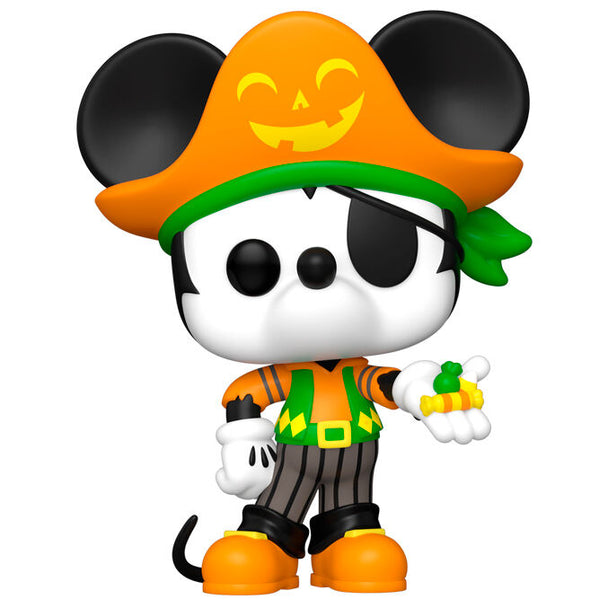 Vue rapprochée de la figurine Mickey Mouse Halloween Funko POP montrant les détails du costume et du visage