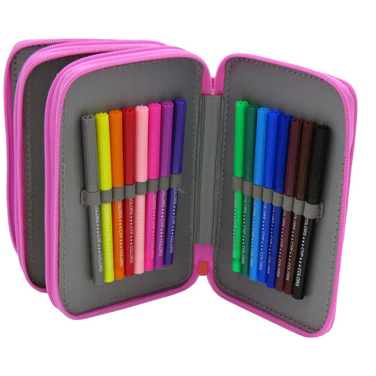 Emploi du temps scolaire fourni dans la trousse triple compartiments Peppa Pig