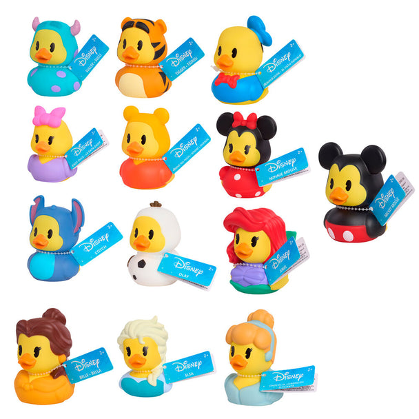 Canard en caoutchouc Disney jaune vif avec chapeau rouge, vue de face