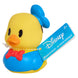Canard en caoutchouc Disney multicolore avec accessoires de fête, sur fond neutre
