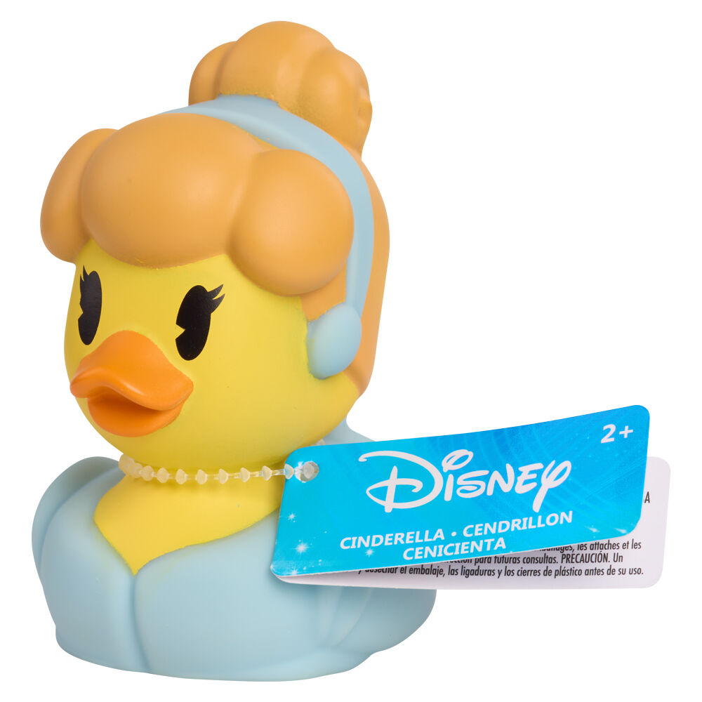 Canard en caoutchouc Disney noir avec chapeau de magicien, détail des yeux