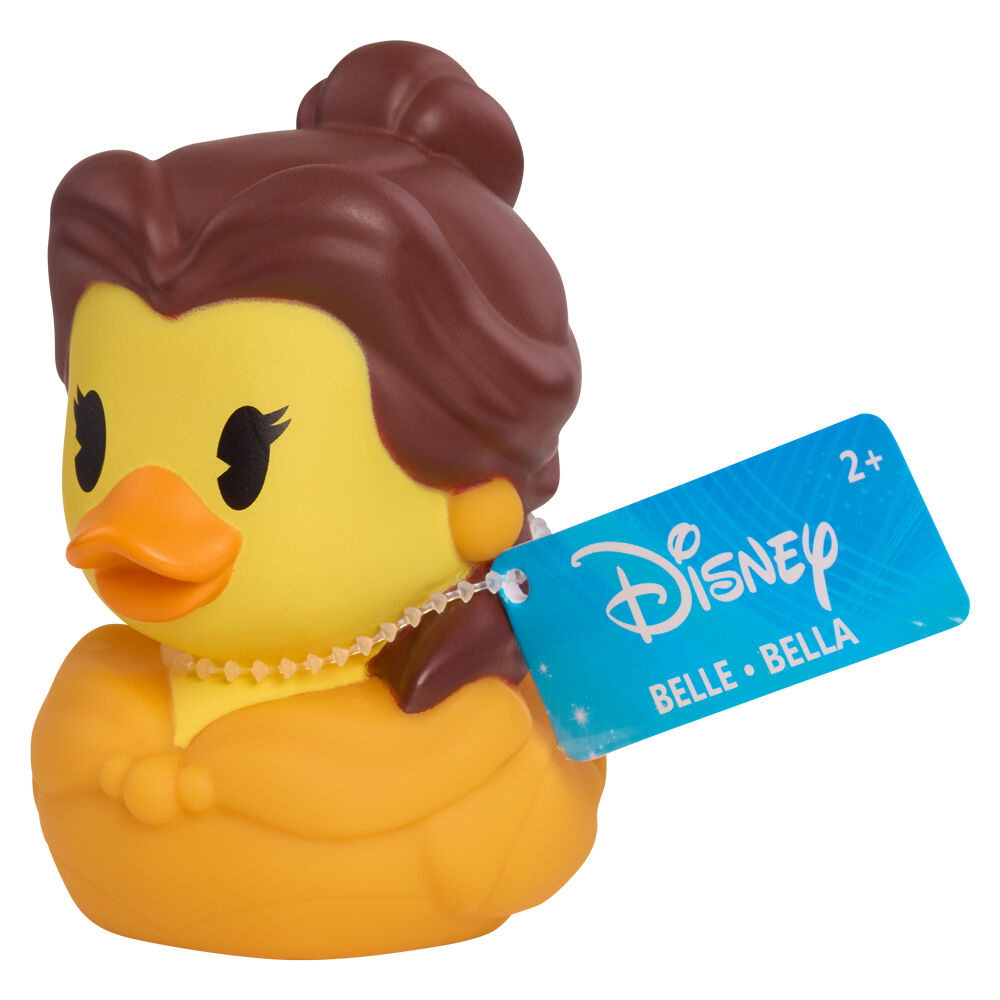 Canard en caoutchouc Disney bleu clair avec étoiles imprimées, vue de côté