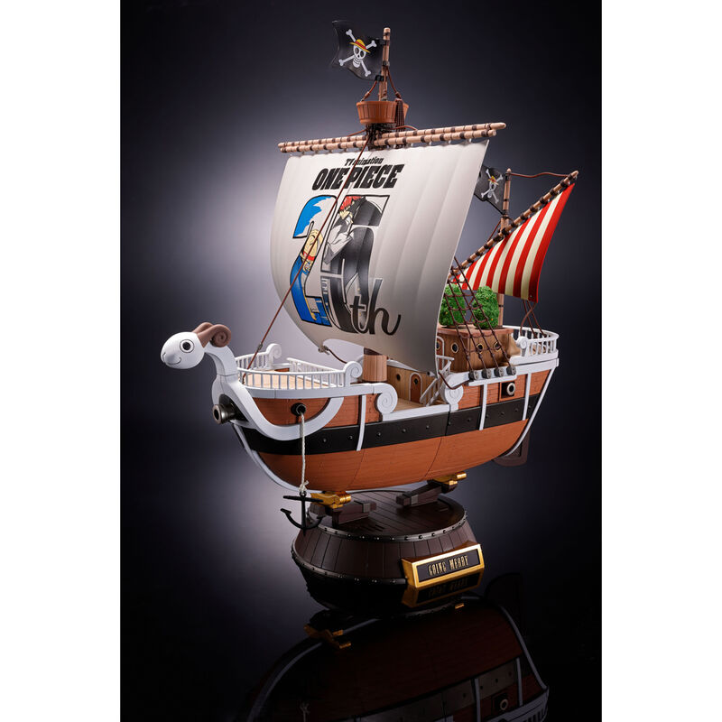 Réplique détaillée du navire Going Merry 25th Memorial Chogokin de 28cm avec voiles et figurines incluses