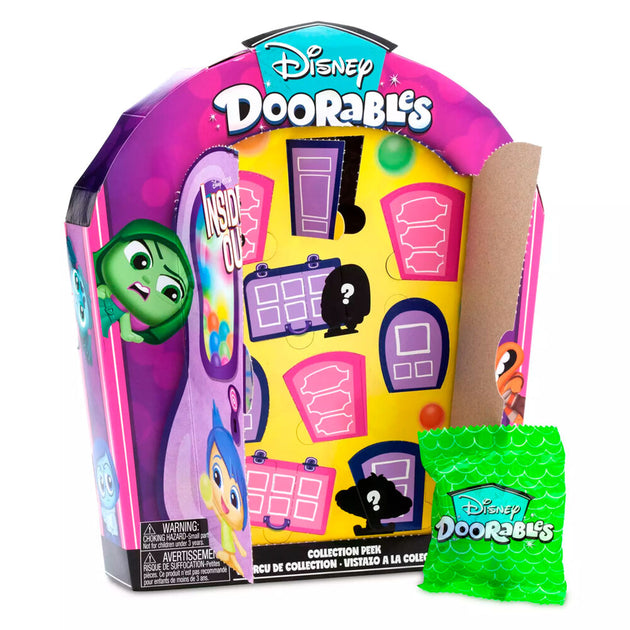 Vue d'ensemble du pack Doorables Disney Pixar Vice-Versa avec 9 figurines colorées de 4 cm
