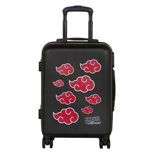 Vue rapprochée des 4 roues pivotantes à 360 degrés de la valise Naruto Clouds