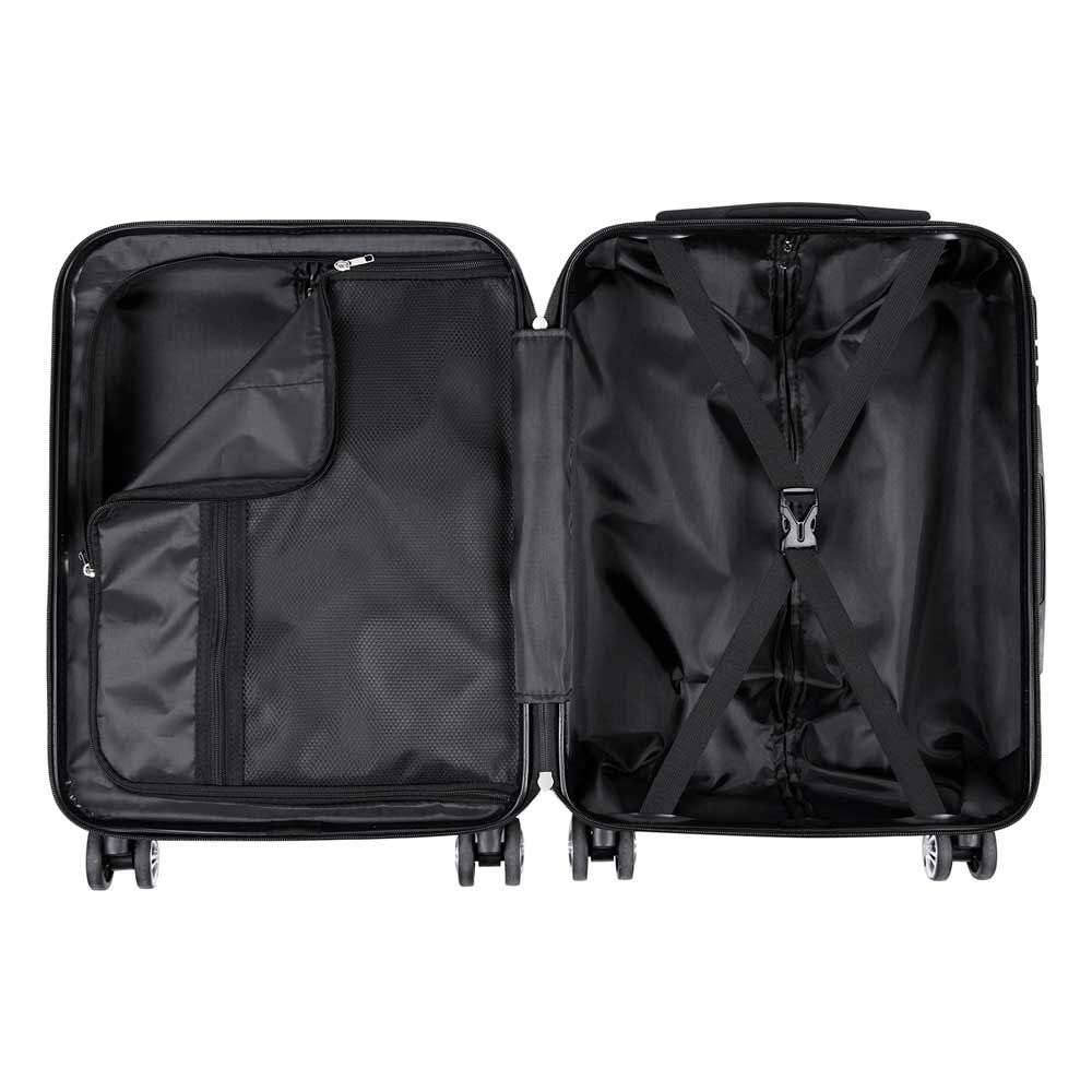 Côté de la valise Naruto Clouds montrant la poignée ergonomique et la texture ABS résistante