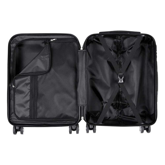 Côté de la valise Naruto Clouds montrant la poignée ergonomique et la texture ABS résistante
