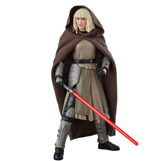 Image de la figurine Ahsoka avec accessoires inclus sur fond neutre