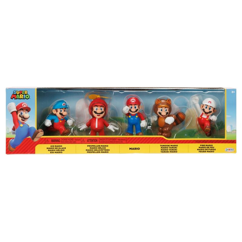 Blister Super Mario Bros contenant 5 figurines de 6cm par JAKKS PACIFIC, vue d'ensemble