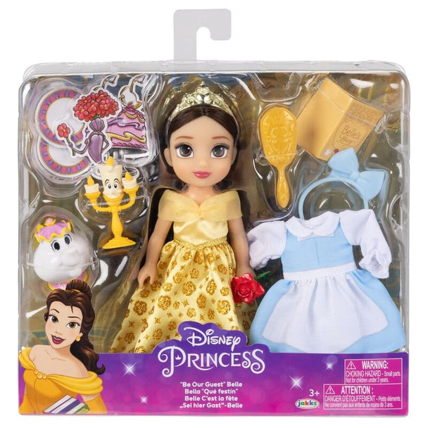 Poupée Belle Disney La Belle et la Bête 15 cm en tenue jaune élégante avec accessoires