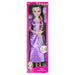 Poupée Raiponce Disney de 80cm vue de face avec sa longue chevelure blonde soyeuse