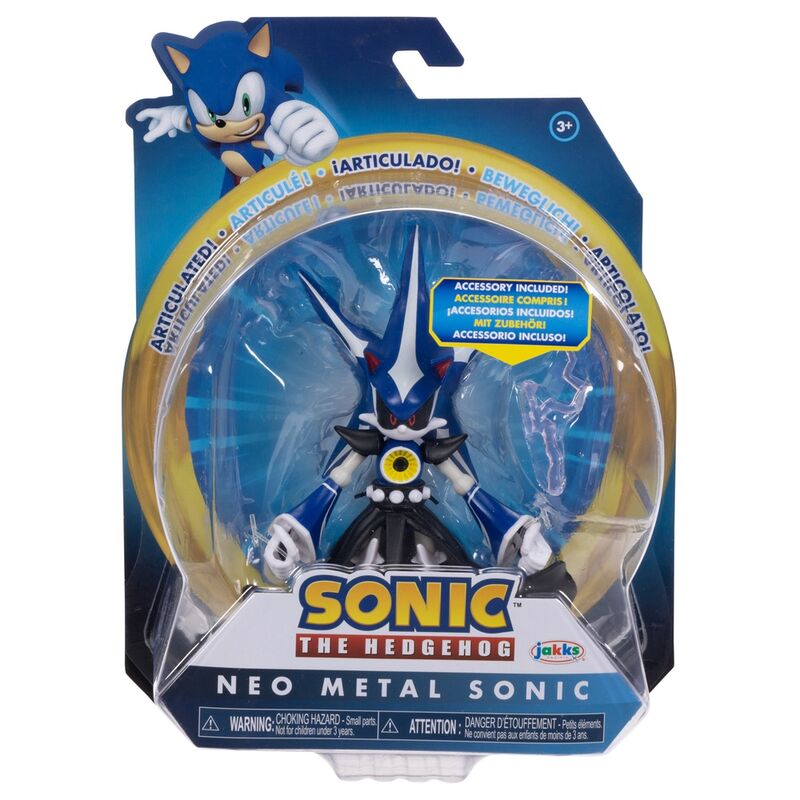 Profil gauche de la figurine Sonic the Hedgehog articulée de 10cm, détails des chaussures rouges