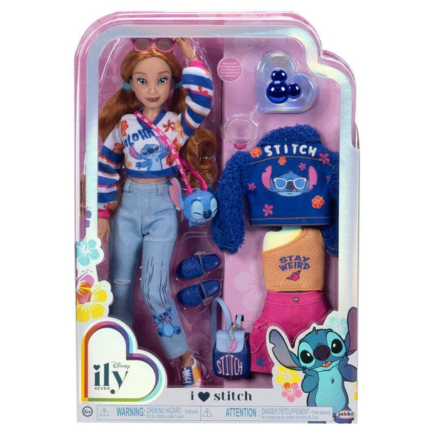 Poupée Disney Stitch ILY 4Ever Fashion de 28 cm en position debout avec tenue colorée