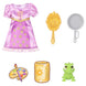 Accessoires inclus avec la poupée Raiponce Disney 15 cm présentés sur fond blanc