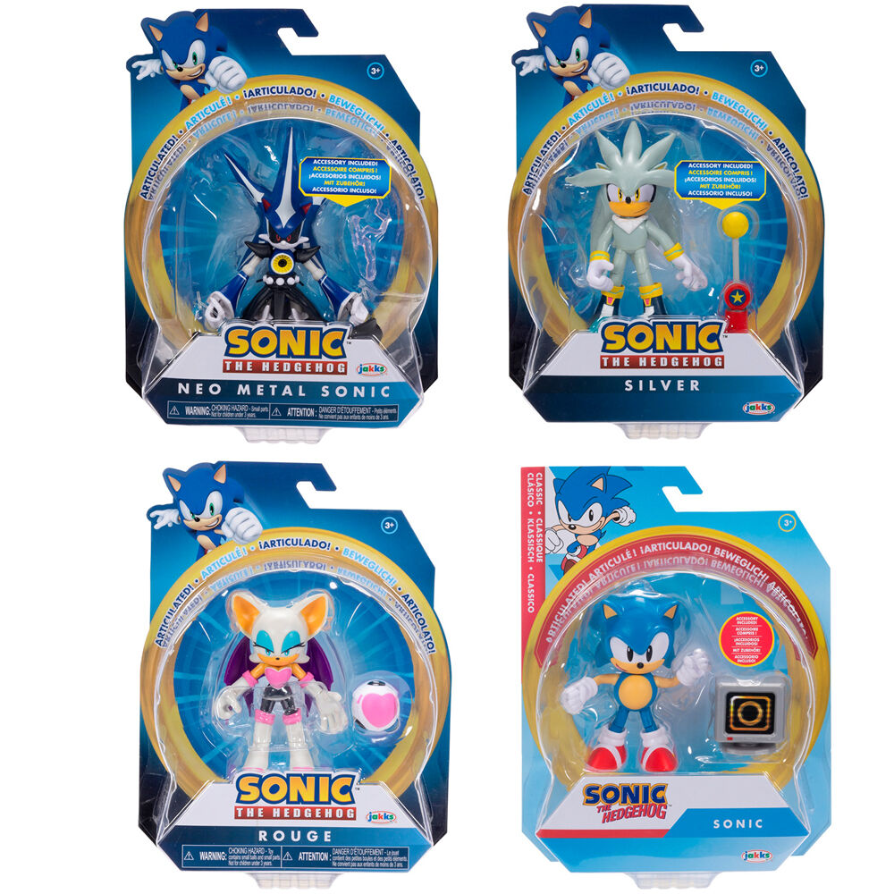 Figurine Sonic the Hedgehog wave 17 vue de face, 10cm articulée par JAKKS PACIFIC
