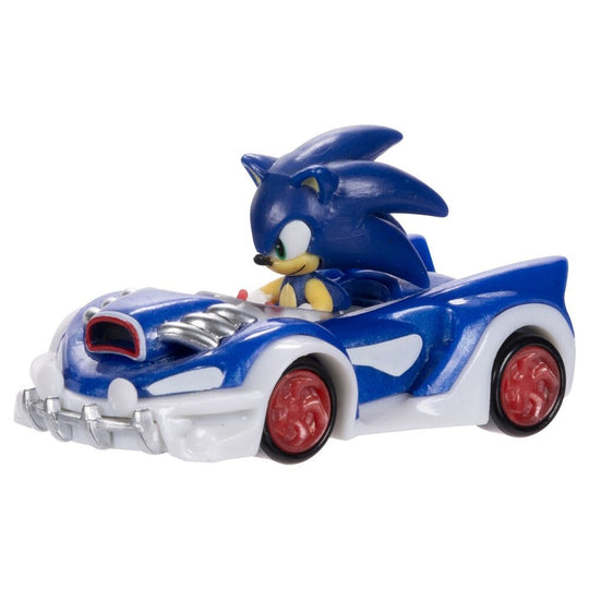 Détail du design coloré d'un véhicule Sonic the Hedgehog Wave 7 avec logo officiel