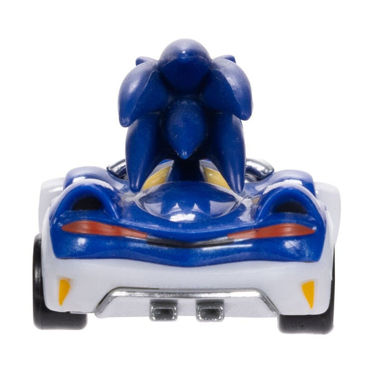 Image latérale montrant la finition précise d'une figurine véhicule Sonic the Hedgehog Wave 7