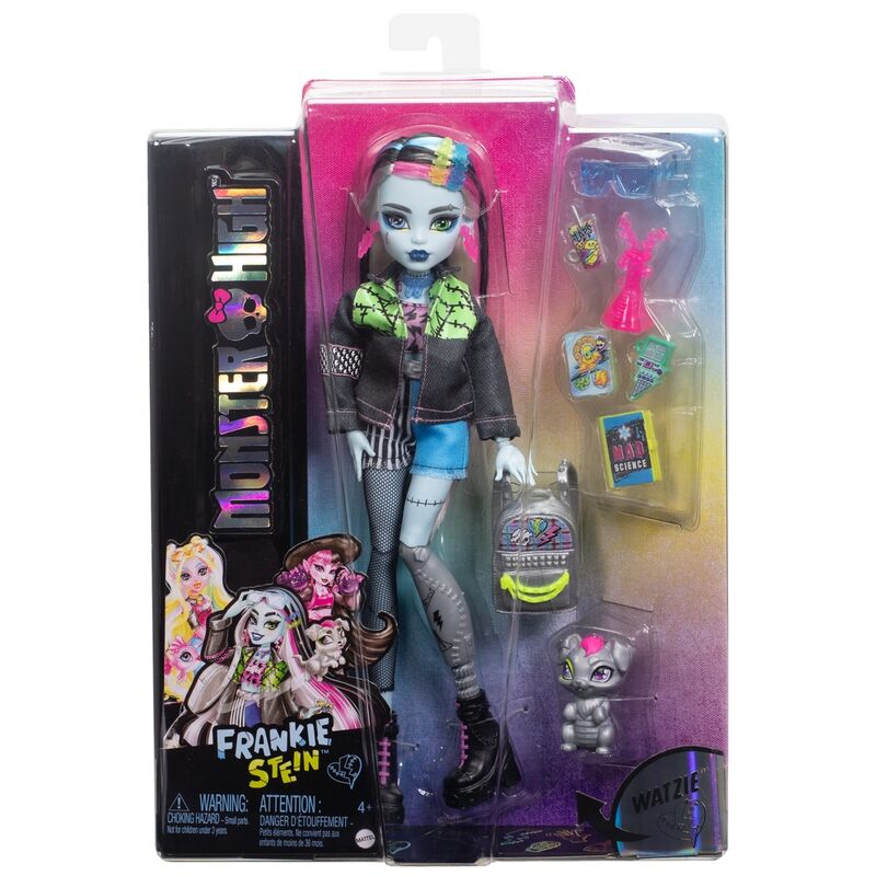 Poupée Monster High Frankie Stein en tenue mode avec accessoires, vue de face