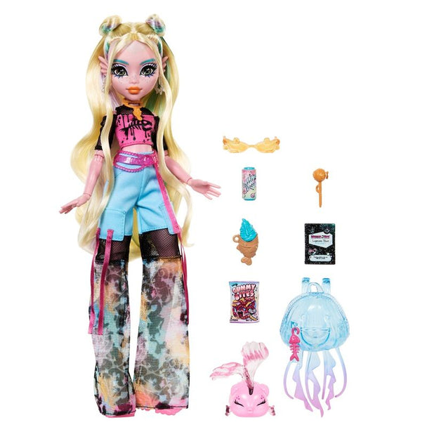 Mascotte poisson Neptuna bleue accompagnant la poupée Lagoona Blue