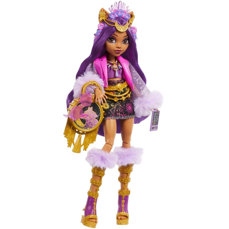 Détail du sac à main stylé porté par la poupée Clawdeen Wolf Monster Party