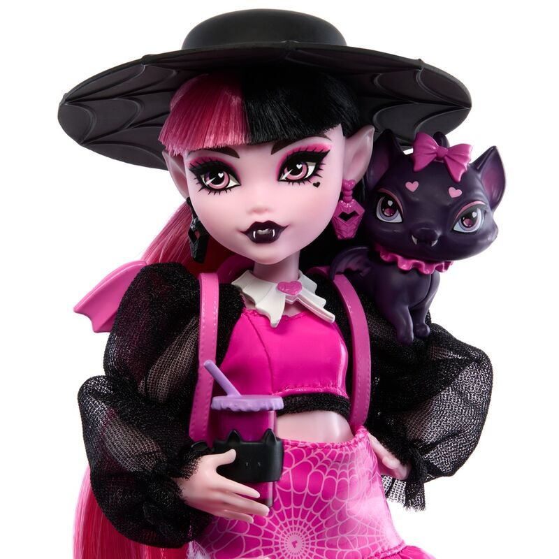 Poupée Draculaura Monster High articulée montrant les différentes positions possibles
