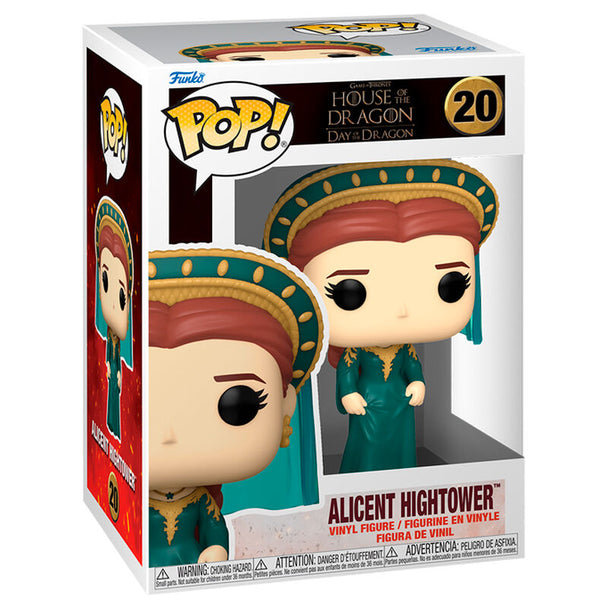 Vue rapprochée de la figurine Funko POP Allicent Hightower montrant ses couleurs vives et son emballage soigné