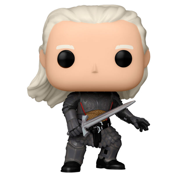 Figurine Funko POP Daemon Targaryen de House of the Dragon en vinyle, hauteur 9 cm, présentée dans sa boîte cadeau officielle.
