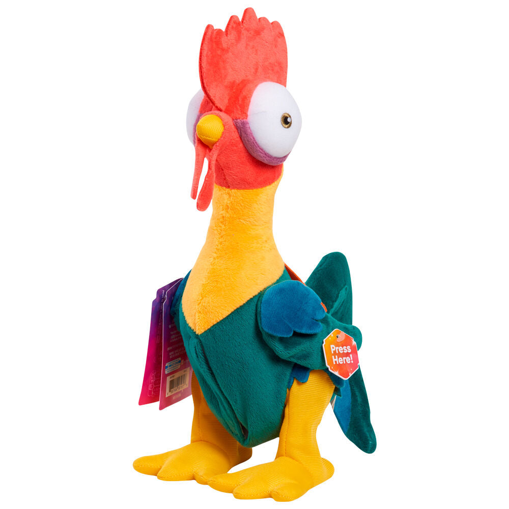 Peluche Hei Hei Vaiana de 25 cm en tissu doux, vue de face avec ailes déployées