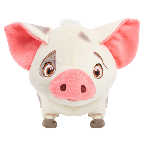 Peluche interactive Pua marchant avec son bouton activé sur l'oreille gauche