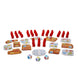 Plateau de jeu Beaver Building avec tuiles de construction et pions castors en place
