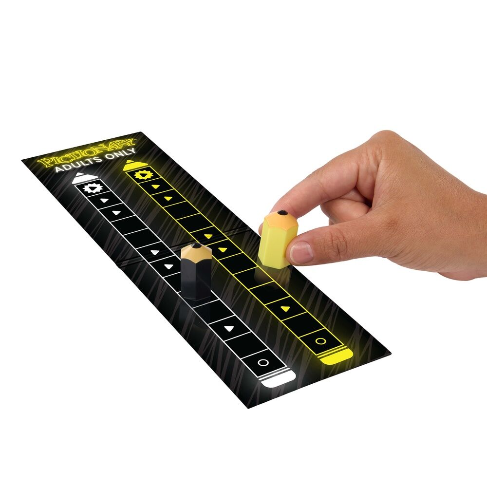 Plateau de jeu Pictionary adulte en espagnol montrant le parcours à franchir pour gagner