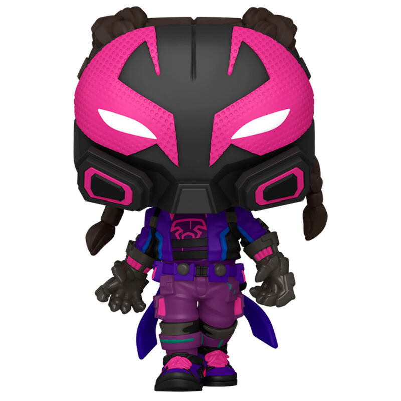 Figurine Funko POP de Miles Morales de 9 cm inspirée de Spiderman Across the Spider-Verse, vue de face avec détails du costume noir et rouge